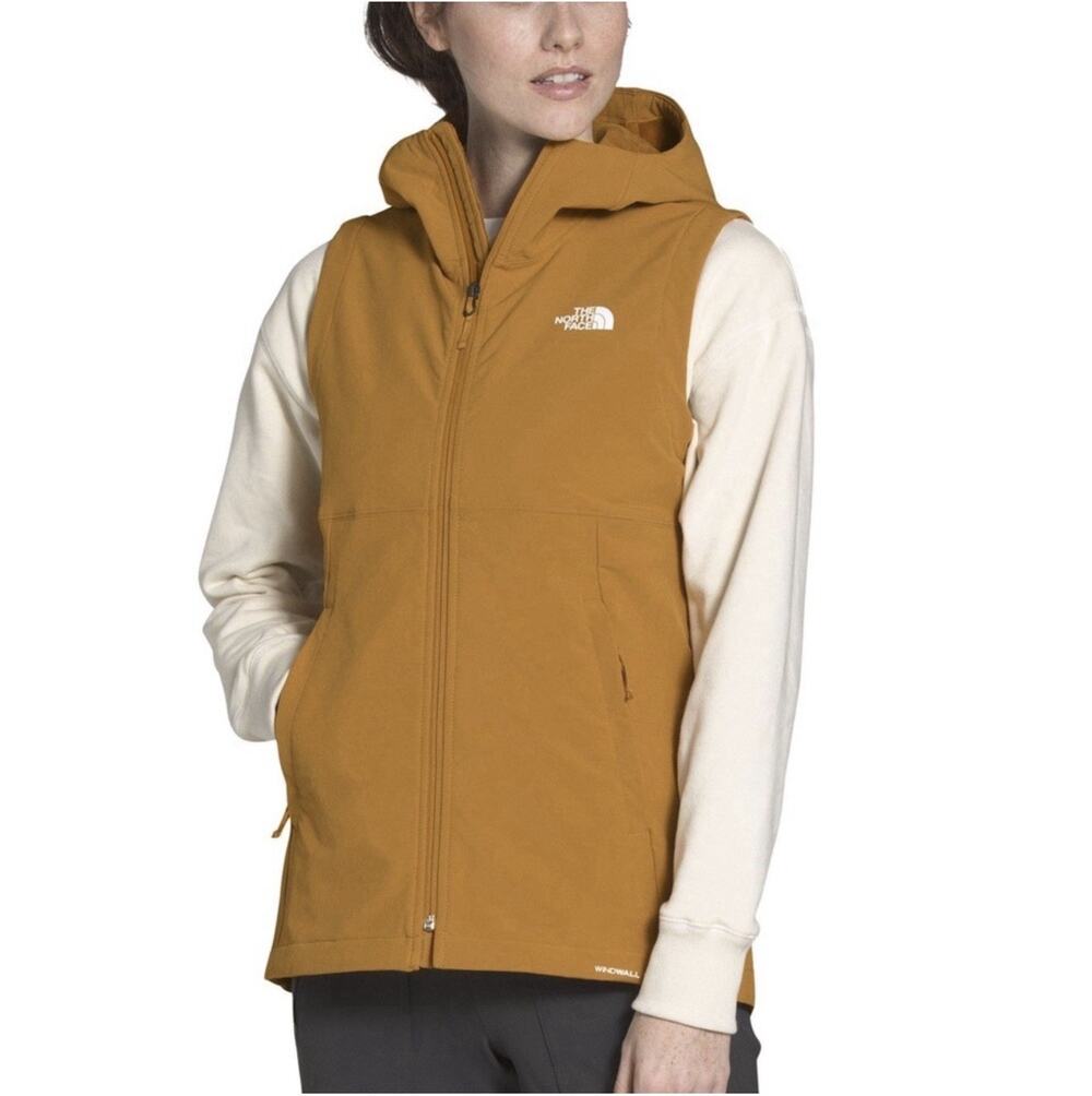 The North Face Shelbe Raschel Hooded Vest Women’s M Mustard/gold WindWall Fleece